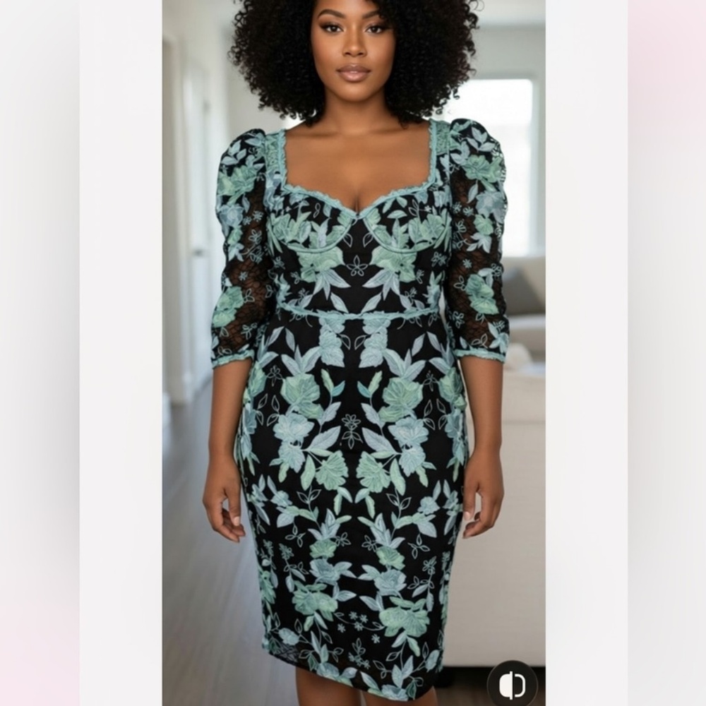 Marchesa Notte embroidered dress